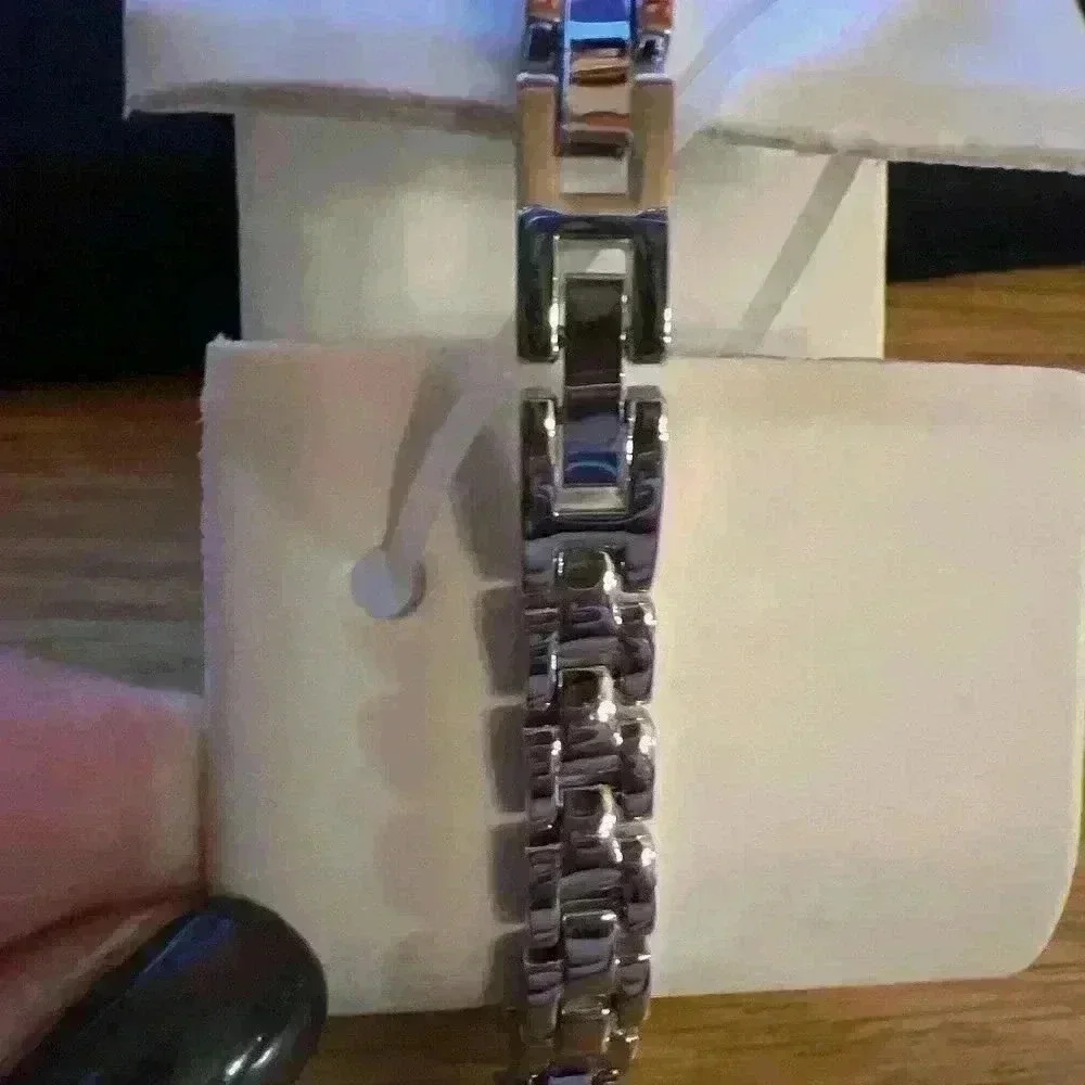 Charter Club Stainless Steel Clear Crystal Floral Band Watch New